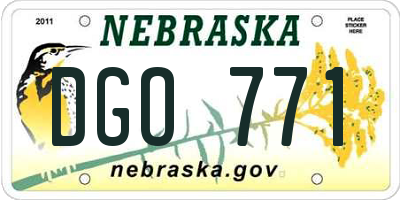 NE license plate DGO771