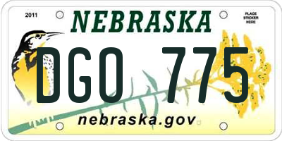 NE license plate DGO775