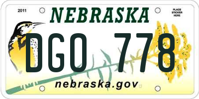 NE license plate DGO778