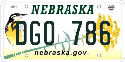 NE license plate DGO786