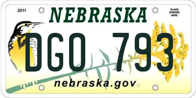NE license plate DGO793