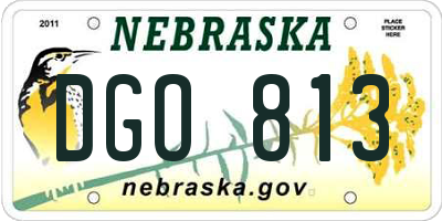 NE license plate DGO813