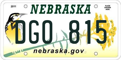 NE license plate DGO815
