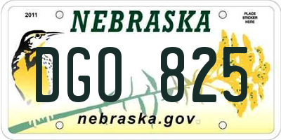 NE license plate DGO825