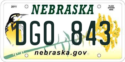 NE license plate DGO843