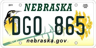 NE license plate DGO865