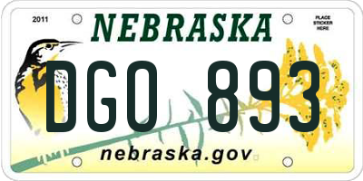 NE license plate DGO893