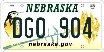 NE license plate DGO904
