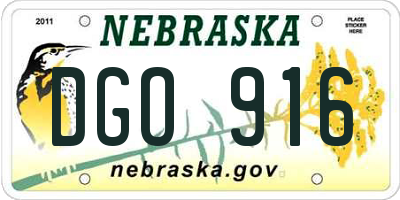 NE license plate DGO916