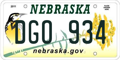 NE license plate DGO934