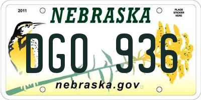 NE license plate DGO936