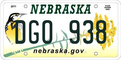 NE license plate DGO938