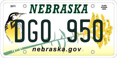 NE license plate DGO950