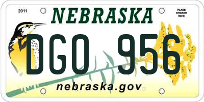 NE license plate DGO956