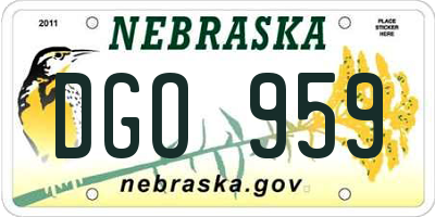 NE license plate DGO959