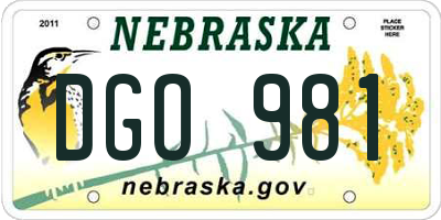 NE license plate DGO981
