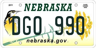NE license plate DGO990