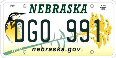 NE license plate DGO991