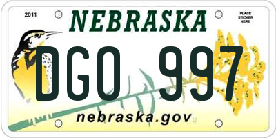 NE license plate DGO997