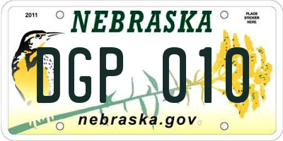 NE license plate DGP010