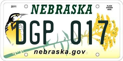 NE license plate DGP017