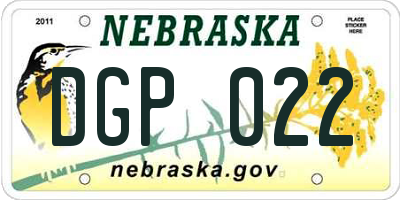 NE license plate DGP022