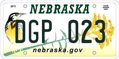 NE license plate DGP023