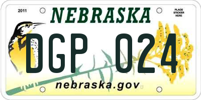 NE license plate DGP024