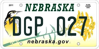 NE license plate DGP027
