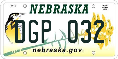 NE license plate DGP032