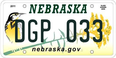 NE license plate DGP033