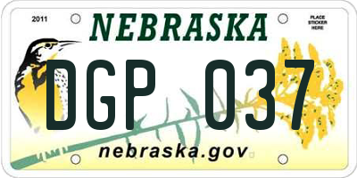 NE license plate DGP037