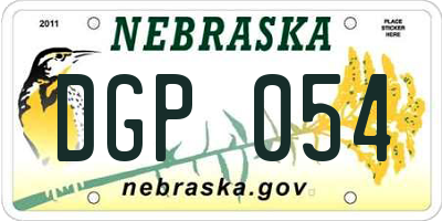 NE license plate DGP054
