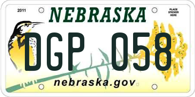 NE license plate DGP058