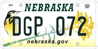 NE license plate DGP072