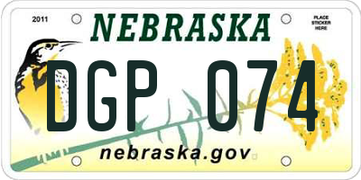 NE license plate DGP074