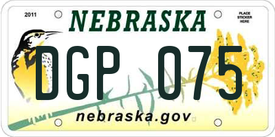 NE license plate DGP075