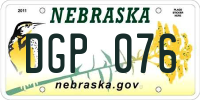 NE license plate DGP076
