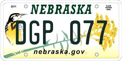NE license plate DGP077