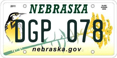 NE license plate DGP078
