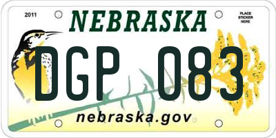 NE license plate DGP083