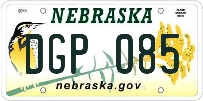 NE license plate DGP085