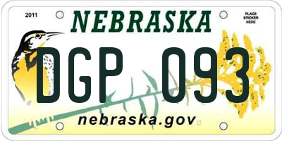 NE license plate DGP093