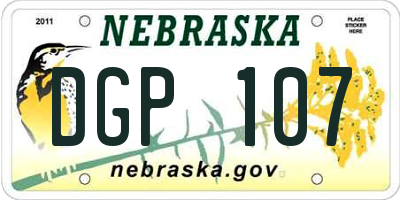 NE license plate DGP107