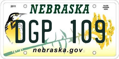 NE license plate DGP109