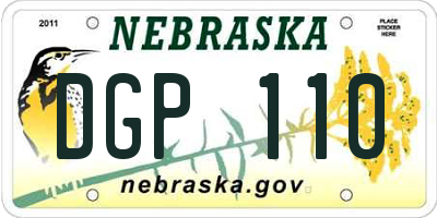 NE license plate DGP110