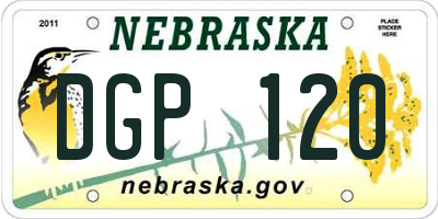 NE license plate DGP120