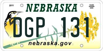 NE license plate DGP131