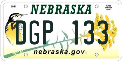 NE license plate DGP133