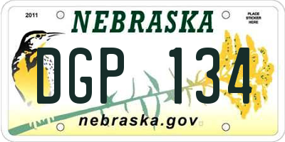 NE license plate DGP134